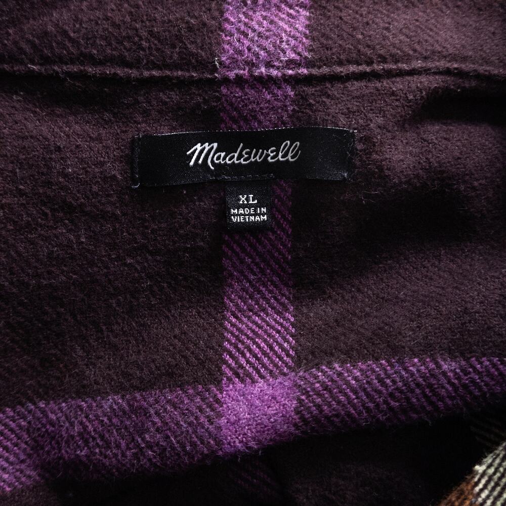 Madewell Rigby Plaid Shacket Purple Orange XL Oversized Heritage Layer - Picture 11 of 11